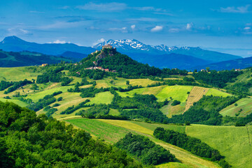 Rural landscape near San Polo and Canossa, Emilia-Romagna