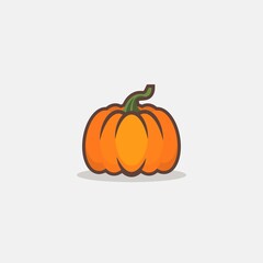 Pumpkin vector illustration, Pumpkin flat icon, isolated on background
