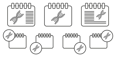 Dna vector icon in calender set illustration for ui and ux, website or mobile application