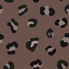 Leopard print cute brown background seamless design for pattern