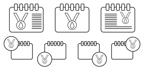 Donor is medal vector icon in calender set illustration for ui and ux, website or mobile application