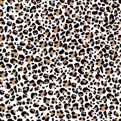 Leopard print pattern. Leopard animal skin seamless fabric design pattern