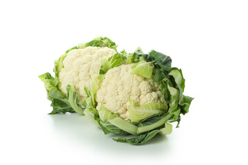 Fototapeta premium Fresh tasty cauliflower isolated on white background