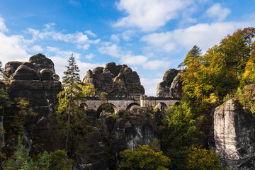 Blick auf die Bastei in der Sächsische Schweiz