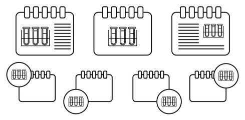Flasks vector icon in calender set illustration for ui and ux, website or mobile application