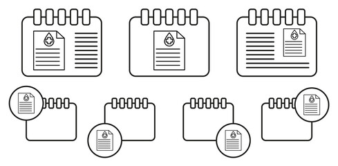 Medical sertifical vector icon in calender set illustration for ui and ux, website or mobile application