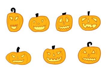 Jack-o-lantern vector set