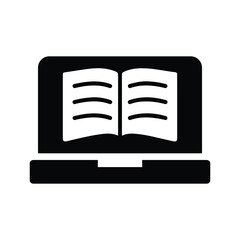 Education, online icon. Black vector graphics.