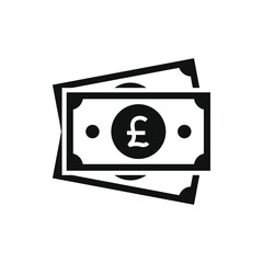 Pound cash. Money icon flat style isolated on white background. Vector illustration