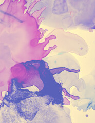 Wedding Invite Design. Pink Pastel Fluid Splash. Watercolor Paint Wallpaper. Creative Alcohol Ink Stains Pattern. Wedding Card Design. Yellow Pastel Fluid Liquid. Yellow Wedding Invite Template.