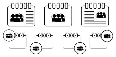 Collaborate colored vector icon in calender set illustration for ui and ux, website or mobile application