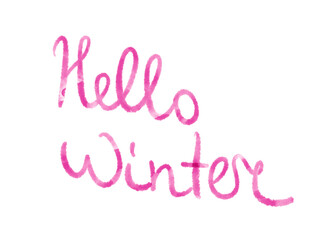 Beautifull pink seamless tagline on the white back ground wich welcomes winter