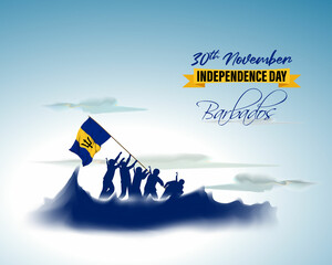 Vector illustration of happy Barbados independence day