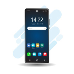 Mobile Phone With Simple Homepage Icons