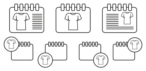 Clothes sleeves t-shirt vector icon in calender set illustration for ui and ux, website or mobile application