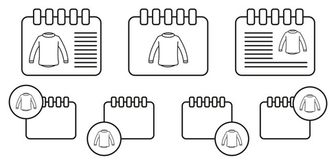 Sweater clothes man vector icon in calender set illustration for ui and ux, website or mobile application - obrazy, fototapety, plakaty