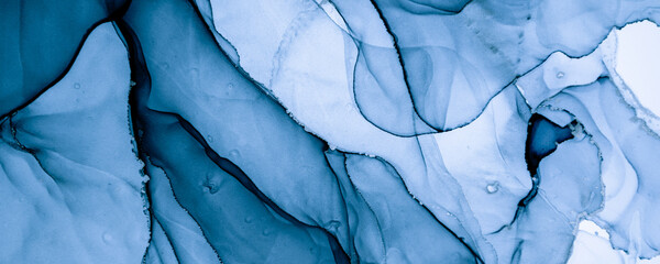 Naklejka premium Ink Colours Mix Water. Oil Flow Illustration. Blue Abstract Print. Mixing Inks. Ethereal Modern Wall. Navy Deep Paint. Indigo Fluid Pattern. Art Marble Design. Liquid Ink Colours Mix.