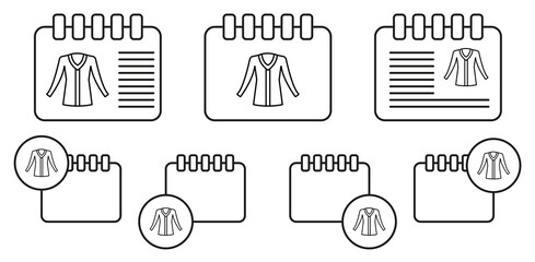 Suit woman vector icon in calender set illustration for ui and ux, website or mobile application