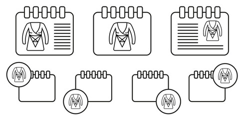 Woman jacket vector icon in calender set illustration for ui and ux, website or mobile application