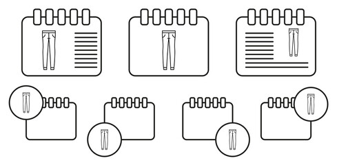 Jeans, fashion, clothes dress vector icon in calender set illustration for ui and ux, website or mobile application