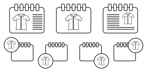 Shirt clothes man dress vector icon in calender set illustration for ui and ux, website or mobile application
