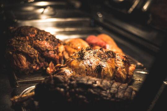 Detail of baked meat