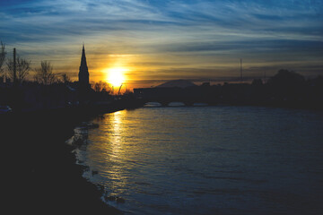 Fototapeta na wymiar Ballina town mayo ireland sunset