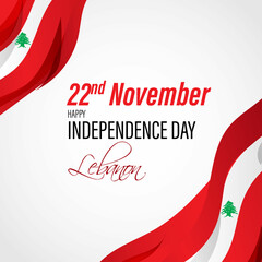 Fototapeta na wymiar Vector illustration of happy Lebnon independence day