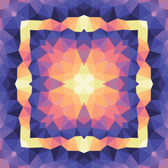 Abstract geometric background. Seamless pattern design. Mosaic decorative structure. Vector illustration. Magic mandala.