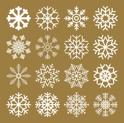 collection of different christmas snow flakes