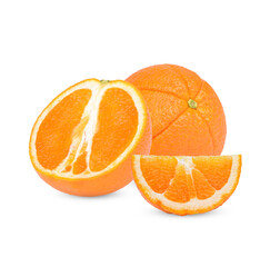 Fresh orange isolated on white background