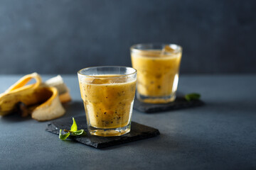 Healthy homemade passion fruit smoothie