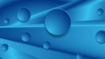 Bright blue abstract corporate background with circles