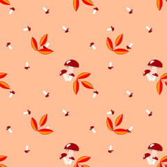seamless pattern with autumn leaves