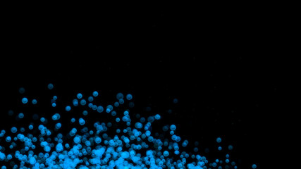 blue bubbles on black background