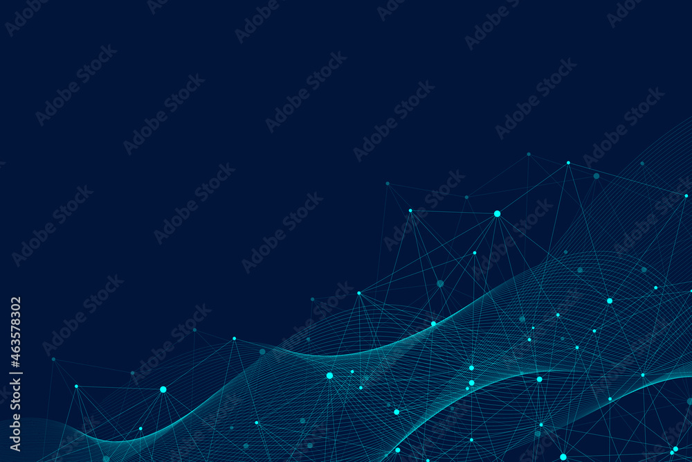 Aufkleber Internet connection background, abstract sense of science and technology graphic design. Global network connection illustration