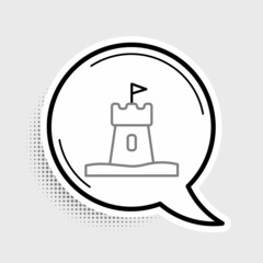 Line Sand tower icon isolated on grey background. Colorful outline concept. Vector