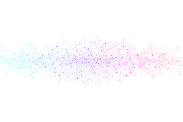 Geometric connected background lines and dots. Simple technology abstract graphic background design, illustration.