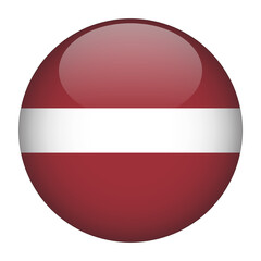 Latvia 3D Rounded Country Flag button Icon