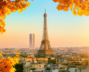 Fototapeta na wymiar Eiffel Tower and Montparnasse Tower