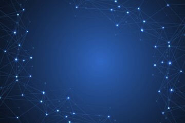 Global network connection concept. Big data visualization. Social network communication in the global computer networks. Internet technology. Business. Science, illustration