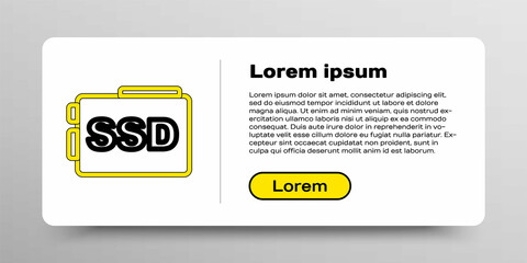 Line SSD card icon isolated on white background. Solid state drive sign. Storage disk symbol. Colorful outline concept. Vector