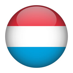 Luxembourg 3D Rounded Country Flag button Icon