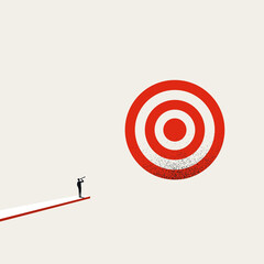 Business target and goal vector concept. Symbol of planning, strategy, ambition. Minimal illustration.