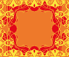 Pomarańczowe tło z ramką © Hanna