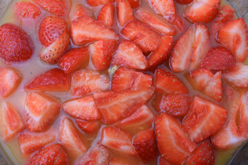 strawberries with orange juice as dessert