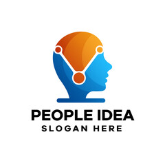 People Idea Gradient Logo Design