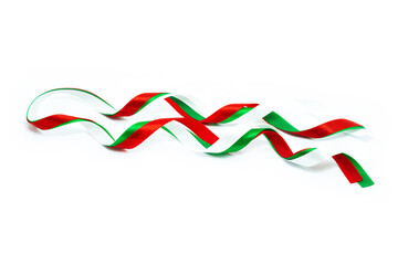 Christmas bow red, green and white color isolated on white background.