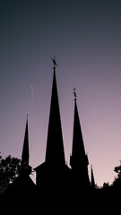 Obraz premium The silhouette of old buildings in Luxembourg. 