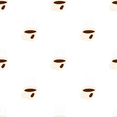 Coffee cup pattern seamless background texture repeat wallpaper geometric vector